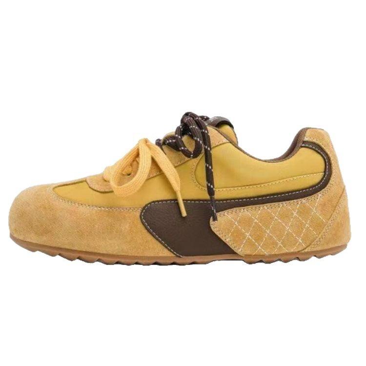 Shoes Sneakers Women's French retro round head lace-up Forrest Gump shoes Comfortable and lightweight casual platform German training shoes