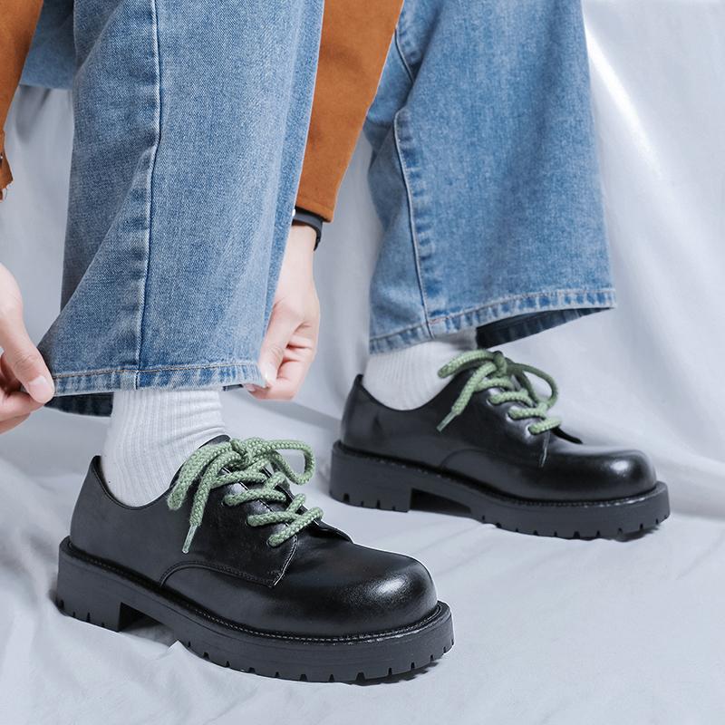 Fashion Italian Casual Leather Mens Debi Shoes British Style Round Toe Fashion Oxford Shoes 2025 New Genuine Leather Office Walking Shoe