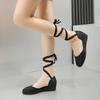 Wedge Heel Sandals Women's Lace Up Spring and Summer New Simple Versatile Fashion High Heels Womens Shoes Sandalias De Mujer