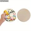 Happy Easter Wooden Sign with Adorable Gnome Pattern - Charming Decorative Hanging Plaque with Easter Bunny, Eggs Pattern - Ideal Easter Decorations