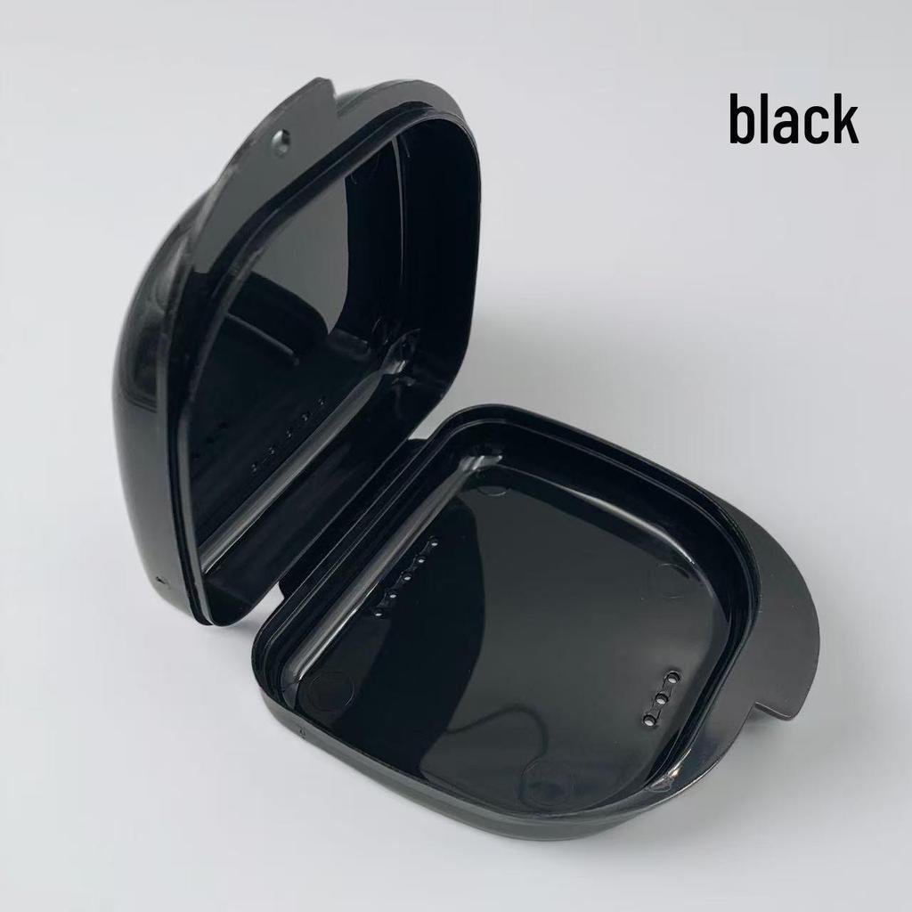 Double-Sided Dental Retainer & Denture Storage Box with Holes, Portable & Invisible Braces Holder