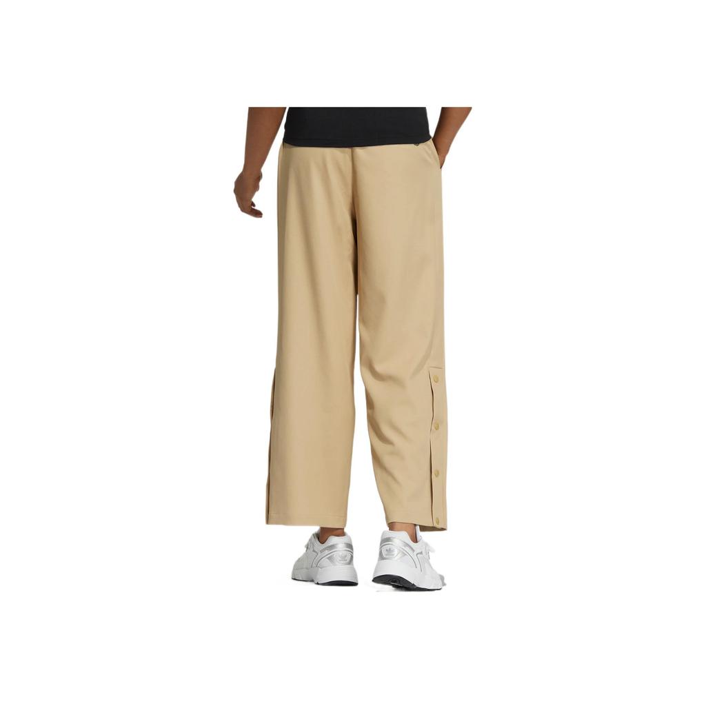 Adidas Originals Mc Snap Pant Solid Color Logo Drawstring Straight Leg Sports Pants Women Pants Khaki IC6587