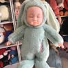 Soft Body Baby Doll Cute Sleeping Baby Dolls with Bunny Clothes Stuffed Toy Rabbit Animated Plush Plushie Birthday Gift for Kids
