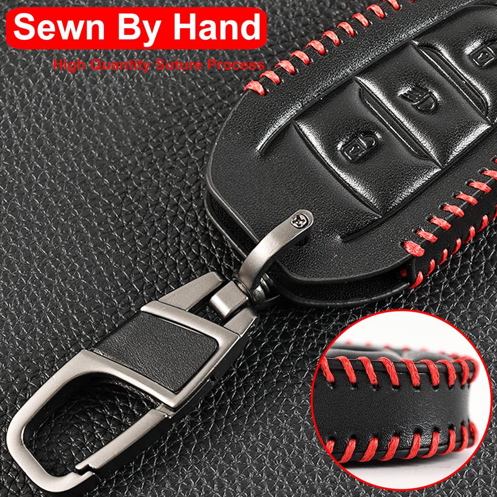 For Peugeot 208 3008 5008 2008 DS5 DS3 Citroen X7 Remote PU Leather 2 3 4 Button Key Fob Chain Ring Cover Case Holder Protector
