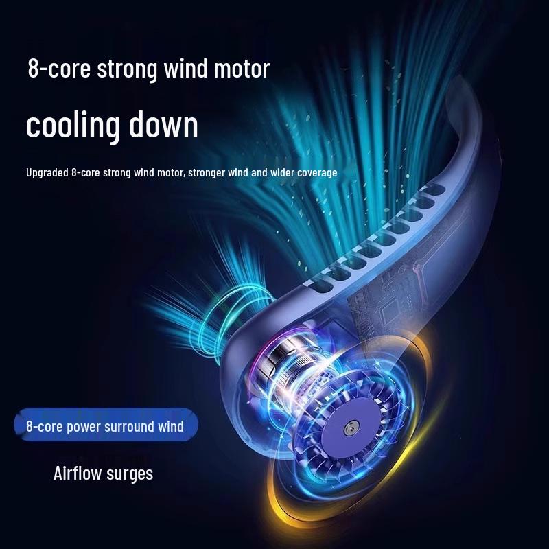 Lightweight Portable Neck Fan: 3-Speed Adjustable, Rechargeable, Ideal for Students, Office & Travel