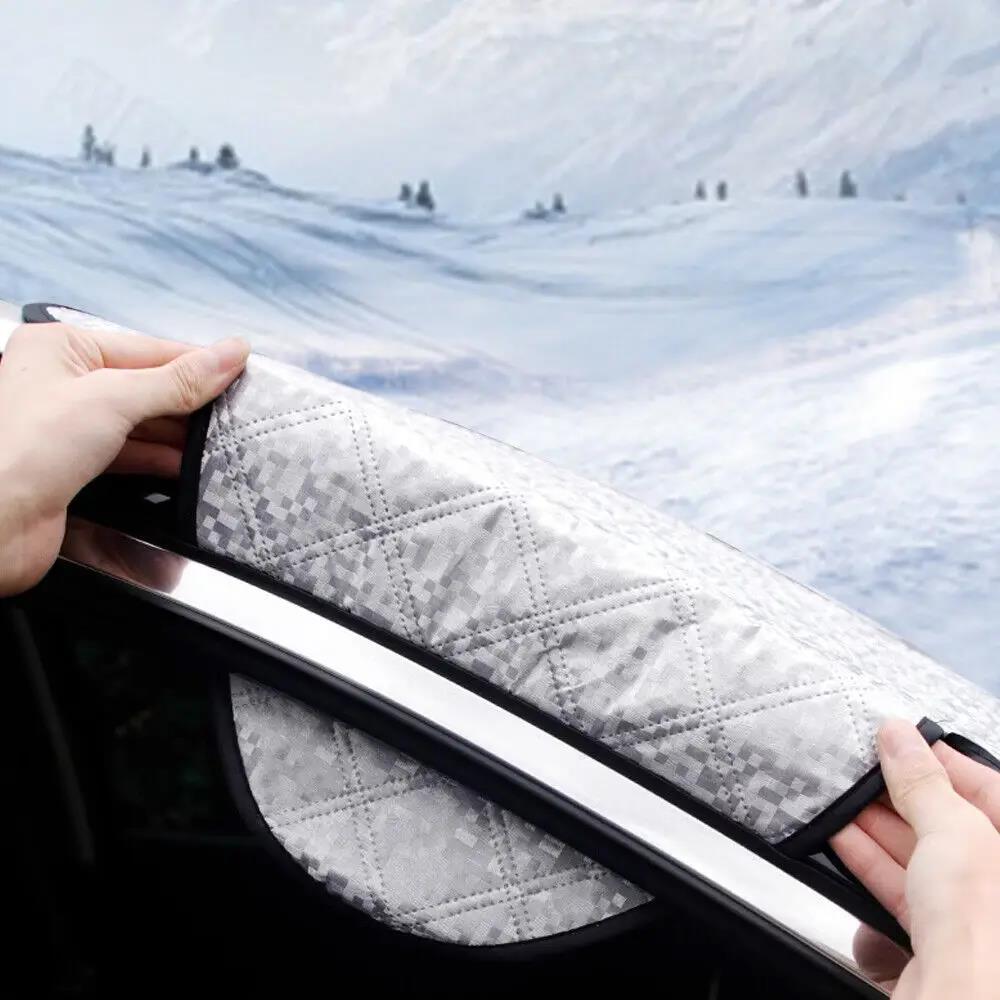 Universal Car Front Windshield Sunshade Cover Car Windshield Snow Sun Shade Cover With Reflective Stripe Winter Snow Car CoverWindshield Sunshades 1