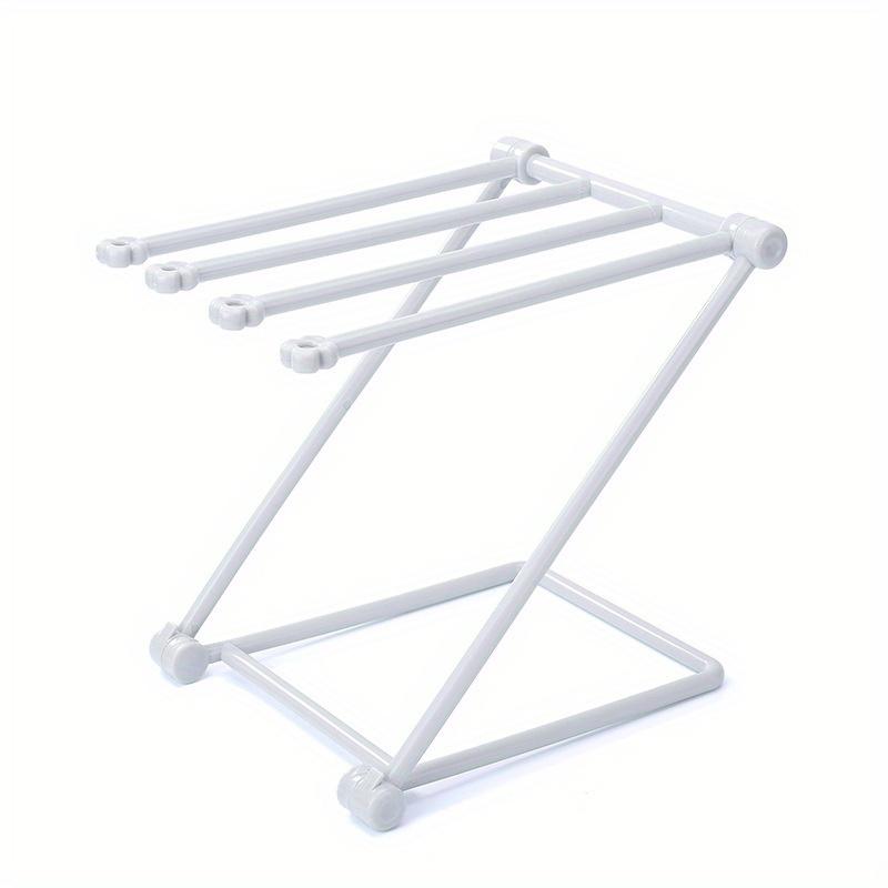 Estante Plegable para Paños de Cocina de Plástico Estante de Almacenamiento para Trapos Vertical de Escritorio Estante Escurridor para Paños de Platos Suministros de Cocina Multifunción