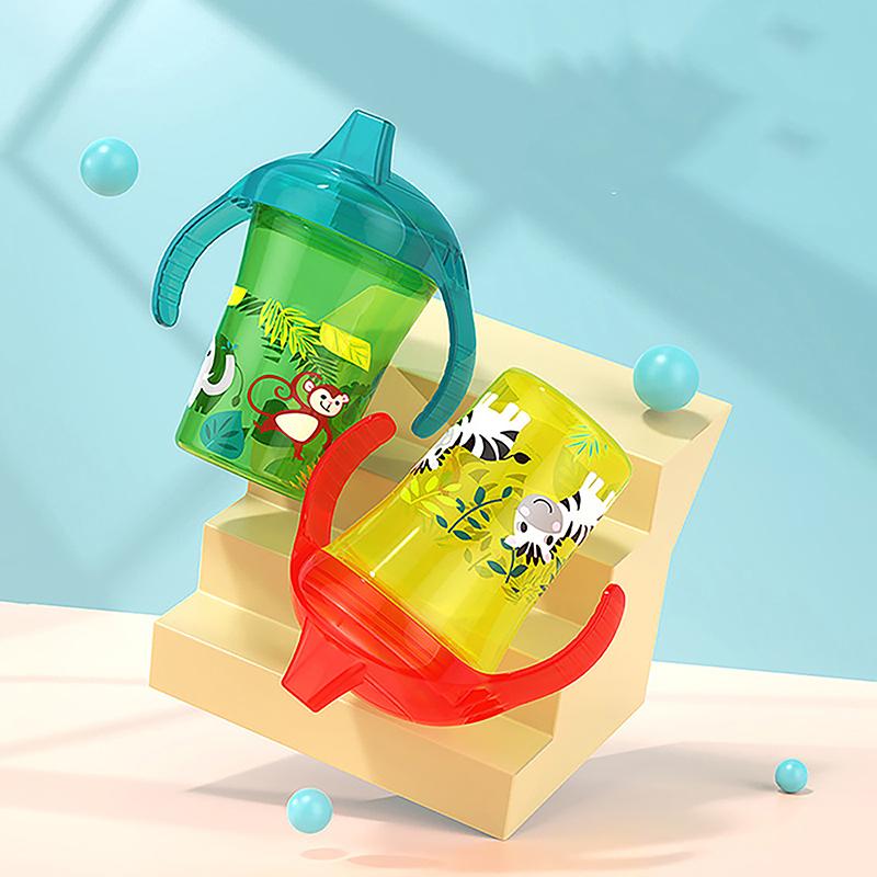 Child Water Bottle Cartoon Printed Baby Duckbill Cup Anti-Choked Kids Learning Drinking Water Leakproof Cup With Spout 260Ml
