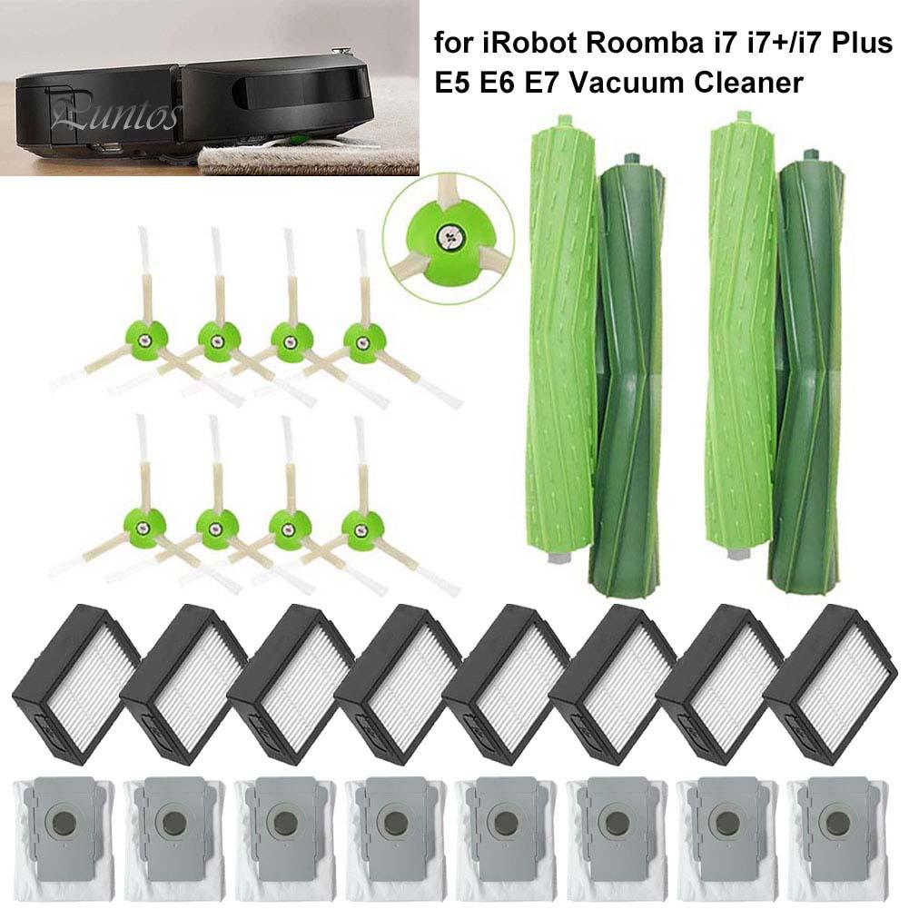 Kit Ricambi 13 Pezzi Compatibile IRobot Roomba I7, I7+, E5, E6, E7, I3, I3+, I4, I4+, I6, I6+ – Spazzole, Filtri Hepa, Sacchetti, Rulli In Gomma E Tool Pulizia