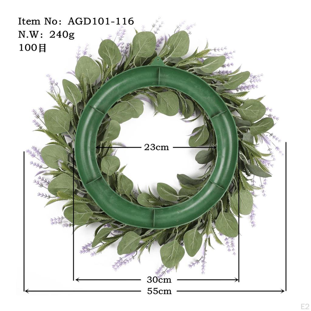 Large Lavender Wreath Artificial Leaves Flower Garland Plant Door Wall Hanging Farmhouse