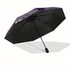 Kuromi Automatic Folding Umbrella-Simple 8-Rib Design, Bright Cartoon Pattern, Durable Iron Frame, Suitable For Travel, Outdoor, Beach-Cute