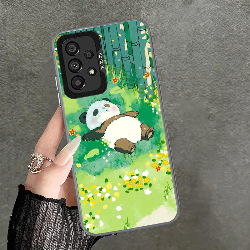 Cute Cartoon Panda Shockproof Phone Case for Samsung A17 A16 A15 A14 A37 A57 A36 A56 A26 A35 A55 A25 A34 A54 A24 A13 A23 A33 A53