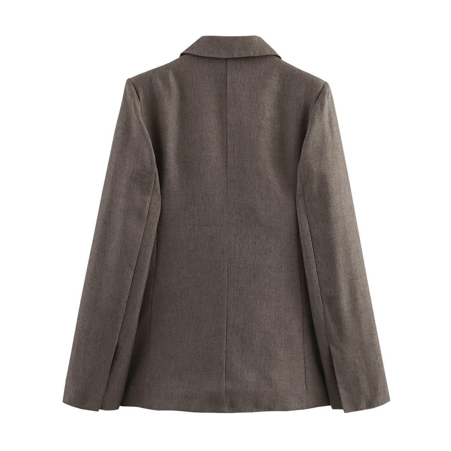 

Весна 2025 новая серия женской одежды приталенный блейзер XS темно-коричневого