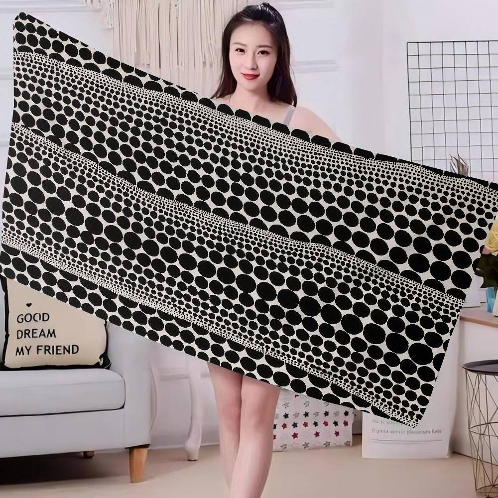 Popular Art Y-Yayoi KusamaS Beach Towel Colorful Bath for Girl Microfiber Quick Dry Custom Sand Free Beach Yoga Spa Gym Pool