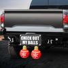 Funny Check Out My Balls Christmas Hitch Cover Novelty 3D Truck Trailer Hitch Cover Shaking Christmas Ball Decoration Gag Gifts for 2 X 2-inch Square