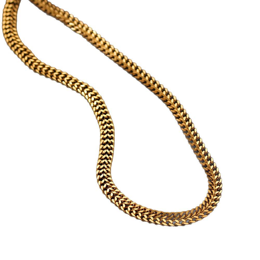 Stainless Steel Non-Fading Chunky Minimalist Retro Necklace for Influencer Fashion