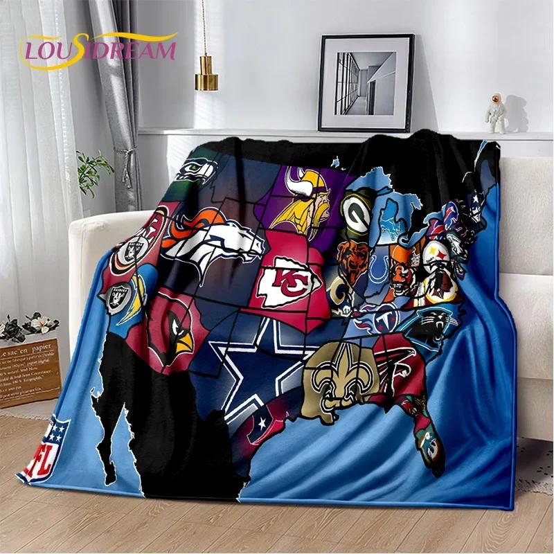 3D American Football Rugby Team Soft Flannel Blanket for Beds Bedroom Sofa Picnic,Throw Blanket for Cover Outdoors Leisure Gift