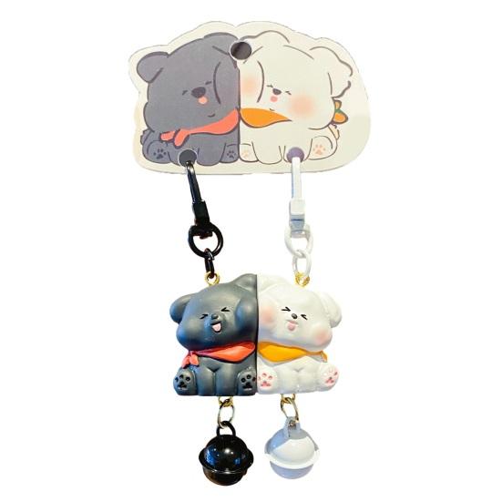 

1 пара Брелок з дзвоником Форма мультяшного собаки Магнітний дизайн Брелок для ключів Сумок Телефонів Дрібних предметів Аксесуари D