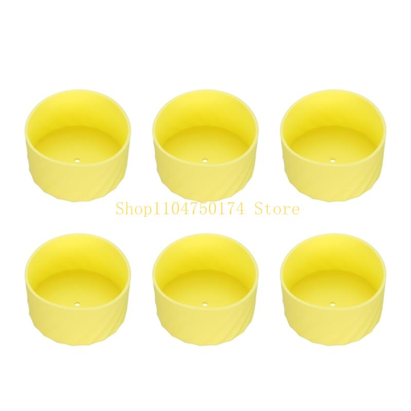 6 Stück Weicher Silikon-Getränkebehälter-Schutz 7,5 cm Durchmesser Stoßdämpfende Becherhülle Für Zuhause Büro Outdoor Top-Angebot