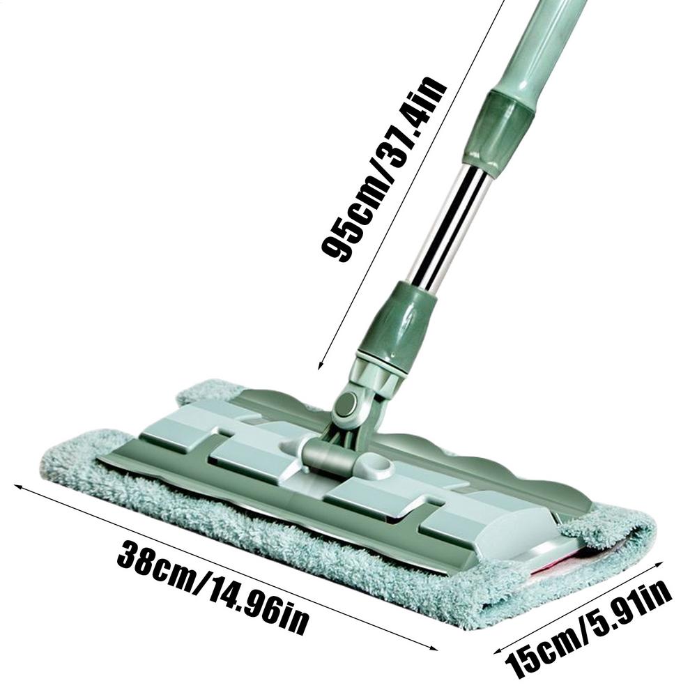 Microfiber Flat Mop 360 Degree Rotating Flat Floor Mop Quick Cleaning Tool With 7 Pads Telescopic Handle Tool For Daily зелёный