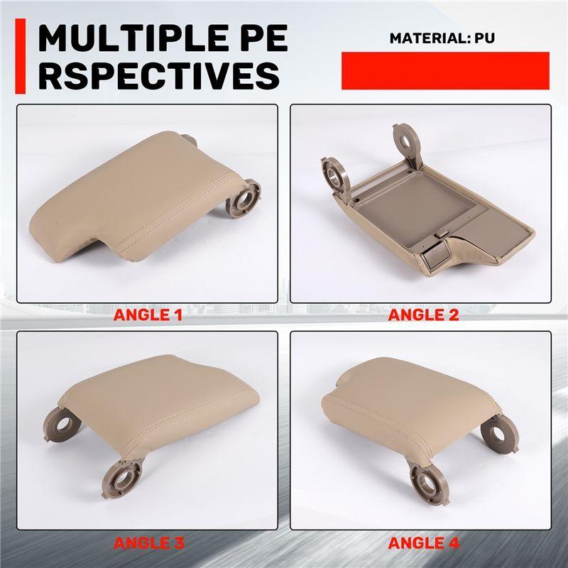 Durable-1Pcs Leather Armrest With Plastic Plate For BMW E46 3 Series 1999-2005 Left Hand Drive Beige