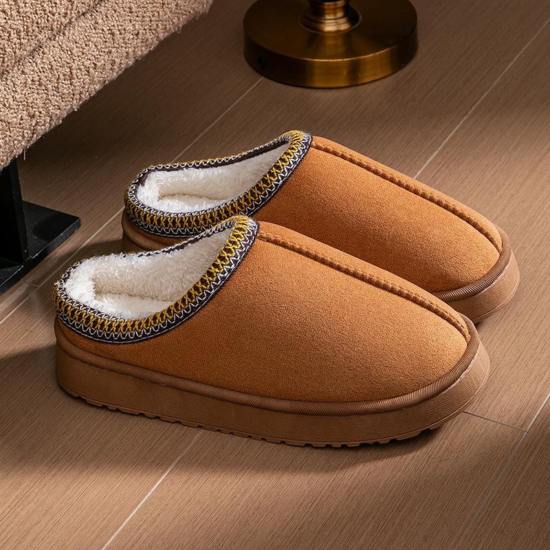 Cotton slippers winter indoor wear-resistant soft bottom warm home couple home autumn and winter new cotton slippers