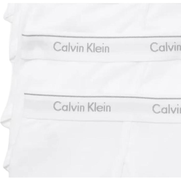 Calvin Klein Logo a Lettera Traspirante Comodo Monocolore Triangolo Biancheria Intima Confezione da 5 Uomo Bianco NB1425-100