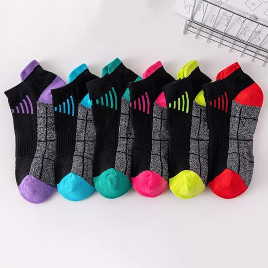 5 Pairs Men's Cotton Ankle Socks Athletic Cushioned Performance Socks Moisture Wicking Breathable Running Socks