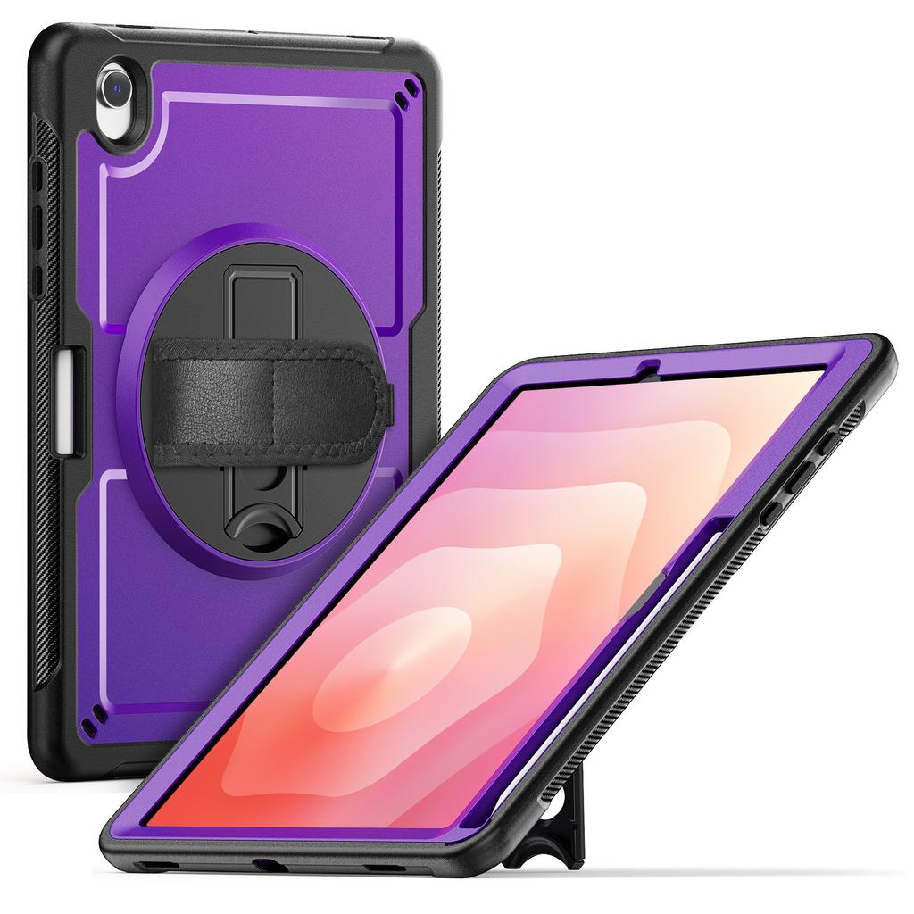 For Samsung Galaxy Tab S10 Lite Case Kickstand PC + TPE Tablet Cover with Hand Strap