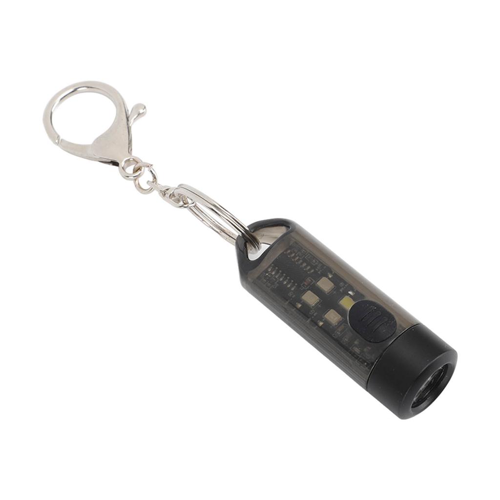 Outdoor Camping Keychain Flashlight Waterproof Portable USB Rechargeable Mini LED Flashlight Black