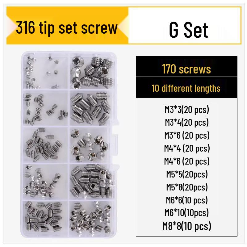 12.9 Edelstahl 304 Innensechskant Kegelspitze Gewindestift M2/M3