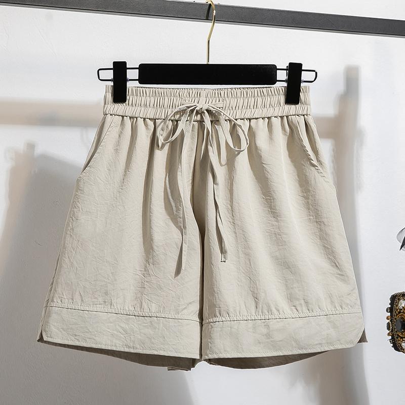 DIMANAF 2025 Plus Size Shorts Summer Women Wide Leg Pants High Waist Solid Loose Casual Short Pants Basic Harem New