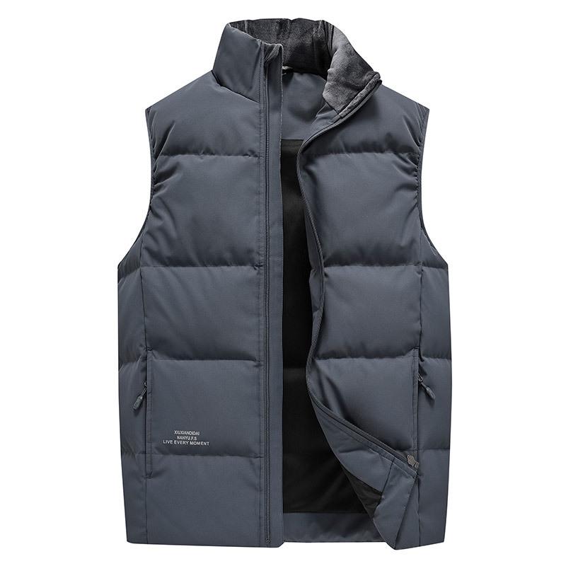 Windproof Korean-Style Unisex Down Vest: Warm, Trendy, Plus Size, Autumn/Winter, Two-way Zipper, for Couples & Teens