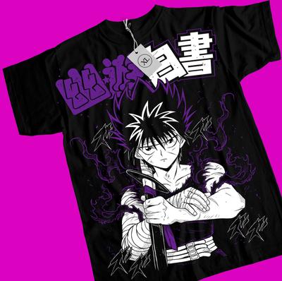 T-shirt Hiei Yu Yu Hakusho Kurama Kuwabara Anime Manga Svart Tröja Yusuke Hiel