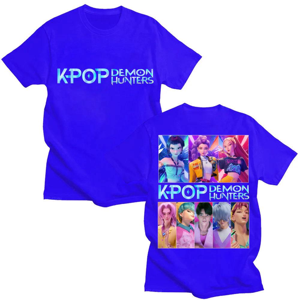 KPop Demon Hunters Huntrix Saja Boys Graphic T-shirts Men Women Fashion Manga Short Sleeve Oversized 100% Cotton Casual T Shirts