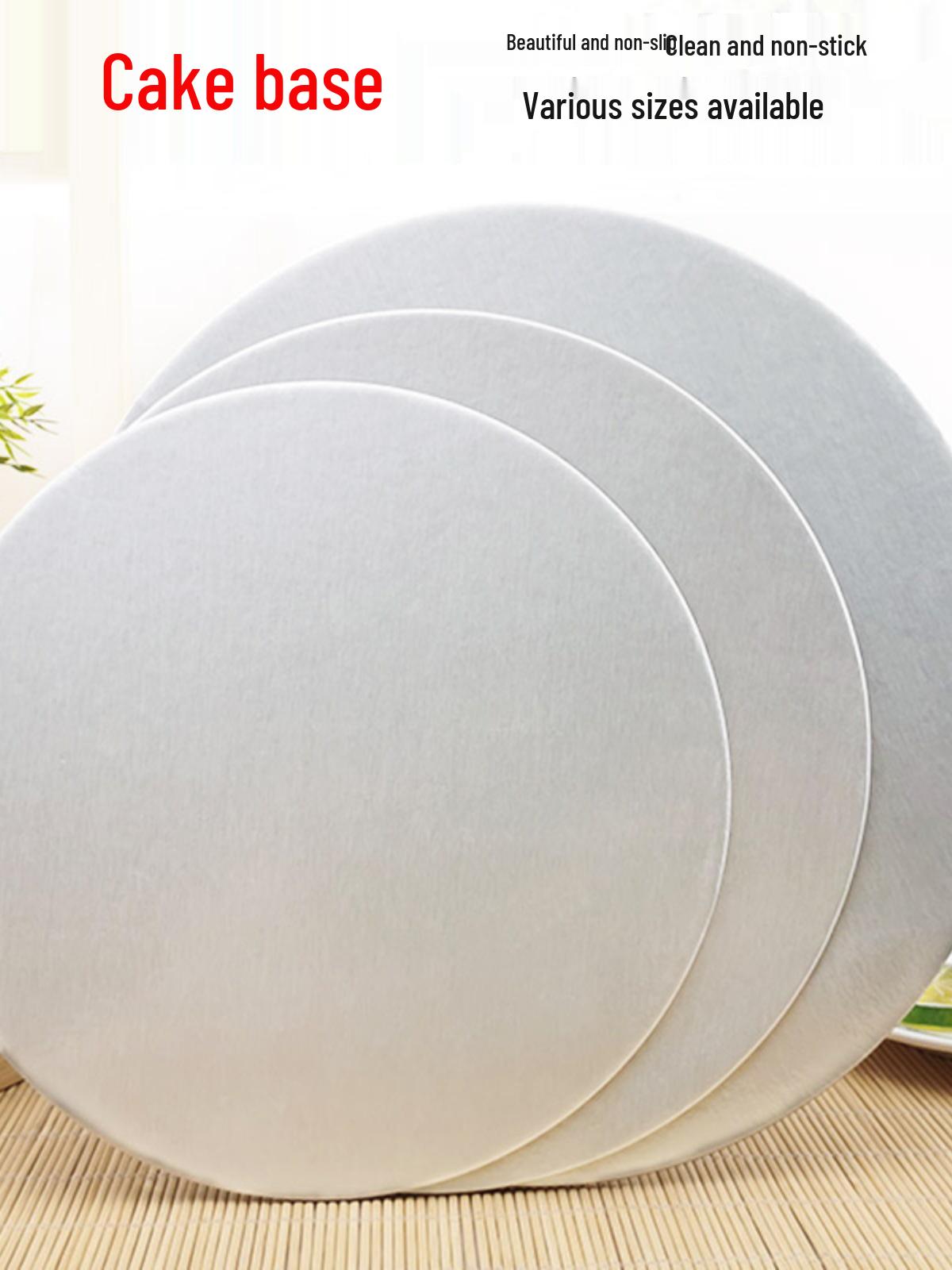 Round and Square Cake Base Pads: Gold and Silver, Thickened for Mousse and Heavy Cakes Silver Round 12cm - 10 pcs