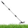 8-tooth Thatch Rake Heavy-duty Adjustable Length Weeding Dethatcher Stainless Steel Lawn Mower Outdoor Tilling Tool