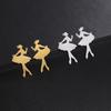 Teamer Ballet Danceing Beauty Girl Stud Earrings For Women Girls Stainless Steel Fashion Jewelry Valentine's Day Gift 2026 New