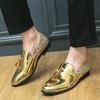 New Designer Men's British Pointed Tassel Sequin Wedding Dress Leather Shoes Moccasins Prom Homecoming Footwear Zapatos Hombre