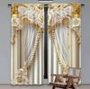 2pc Platinum Carved Curtains, Nordic Retro Style, Suitable for Bedrooms and Living Rooms, Rod Pocket Decorative Curtains
