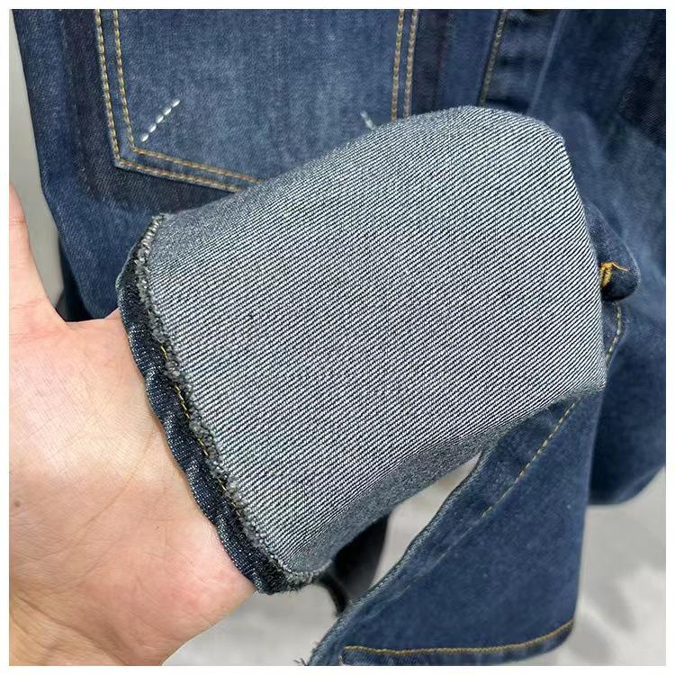 2024 Spring Women's Designer Denim Jacket: Hong Kong Korean Style, Casual Versatile Long Sleeve Layering Shirt