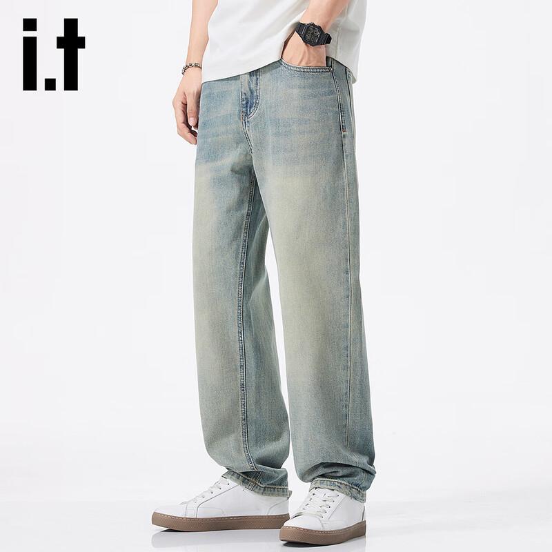 

Izzue It Мужские джинсы свободного прямого кроя с потертостями 38