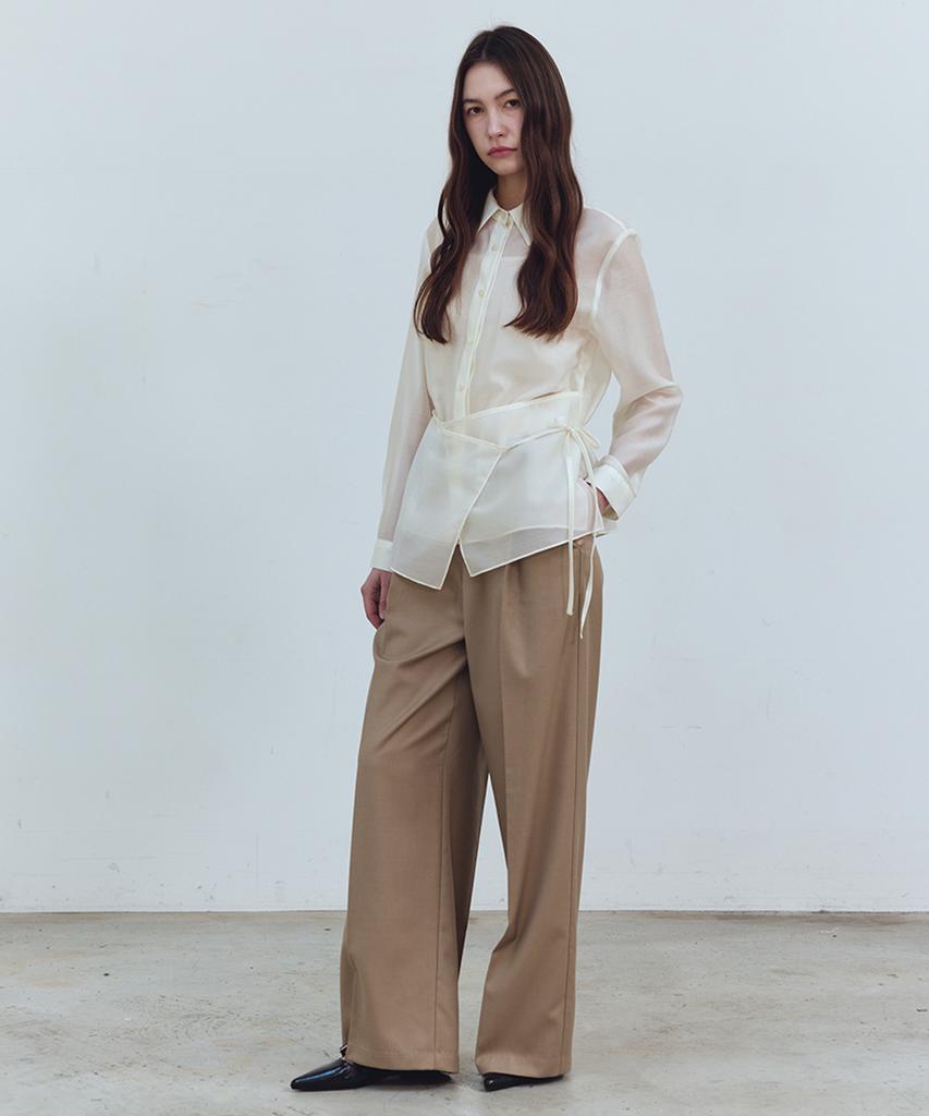 JBYRARA Heritage One-Pleat Wide Fit Pants_Beige