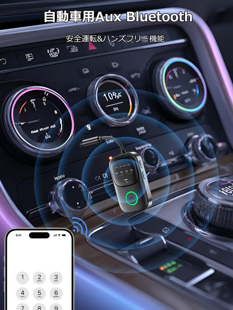 Bluetooth Transmitter Supports Both Receive and LED Simultaneous Connection of Two 18 Hours of Continuous Low Suitable for and Home TELEC Certified