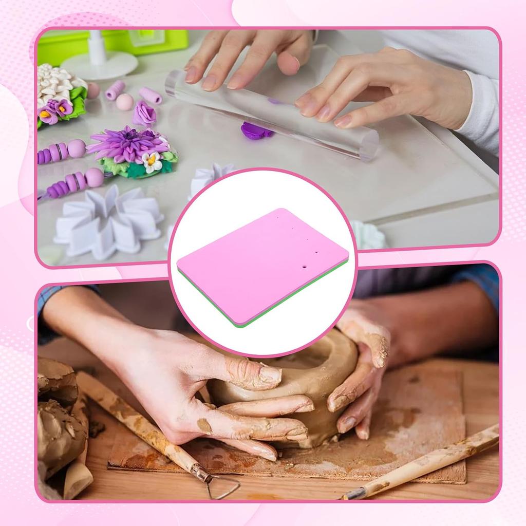 SHENLIU Fondant Mat, Fondant Flowers Foam Pad, Silicone Crafts Mats Rectangular Fondants Cake Sponge, Flower Drying Mat Clay Modelling Tools for
