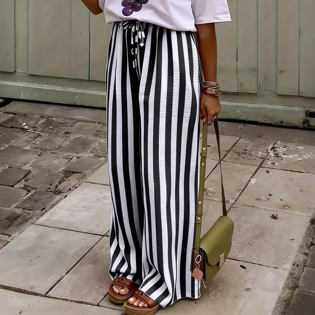 Women's Casual Straight Leg Jogger Pants Loose Fit with Elastic Cuffs for Summer