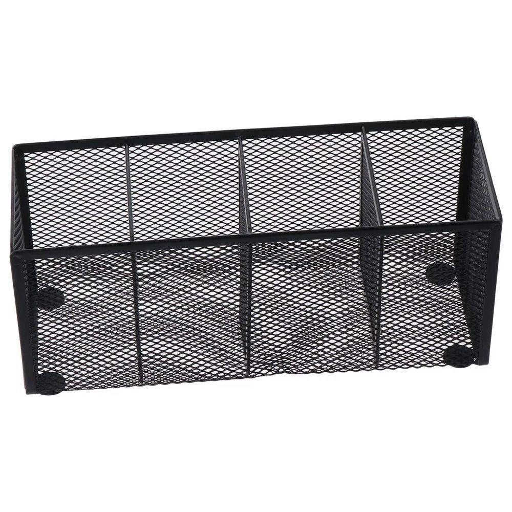 Durable Metal Mesh Desk Organizer Rectangle Pencil Holder Office Home Supplies