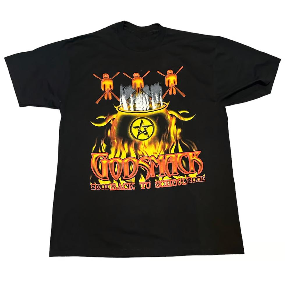 Vtg Godsmack Band Music Album Heavy Cotton Black Full Size Unisex Shirt Unisex T-Shirt S