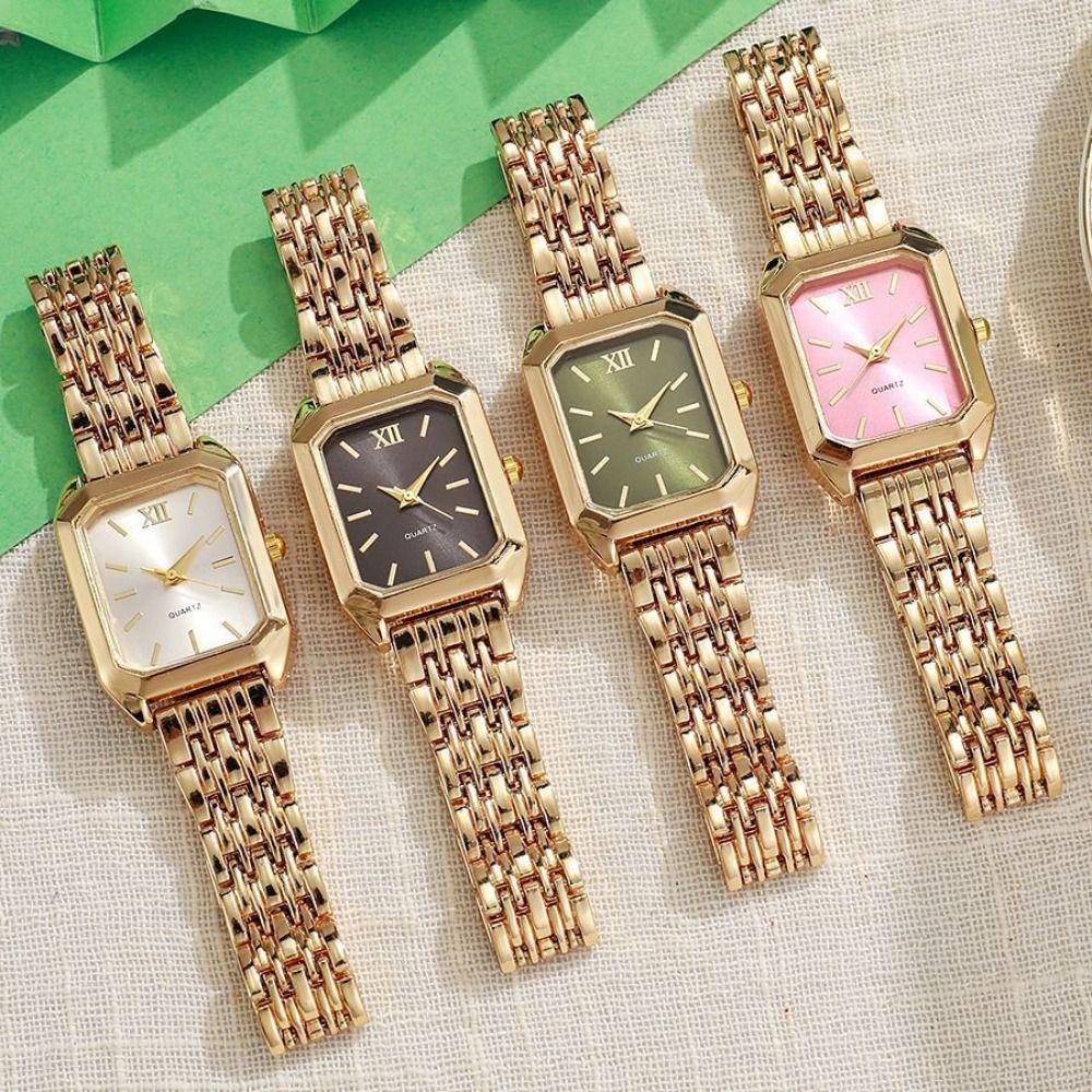 Quartz Movement Women Quartz Watch Stainless Steel Strap Ladies Watch Set Daily Wear