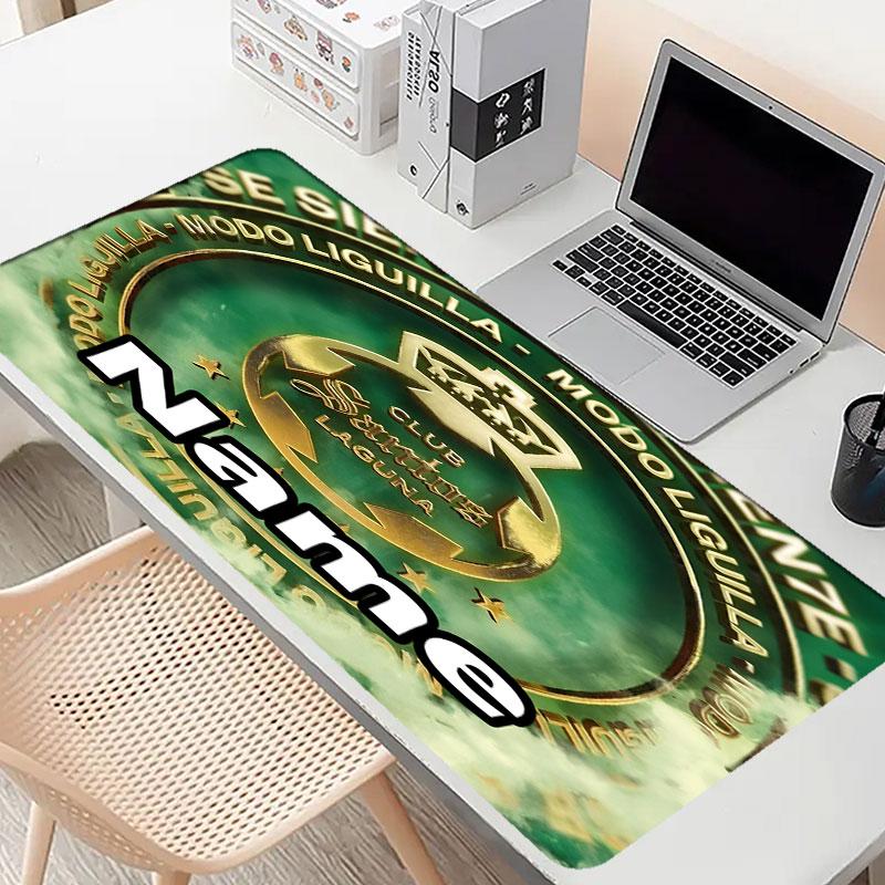 Custom Name Personalized Club Santos Laguna Pattern Mousepad, Laptop PC Desk Mat, Decorative Desk Mat for Home Keyboard Pad Gift